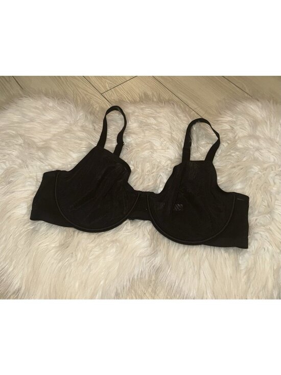 Auden Other - Auden Unlined Demi Coverage Underwire Bra Lace Sheer Mesh Womens 40C Black